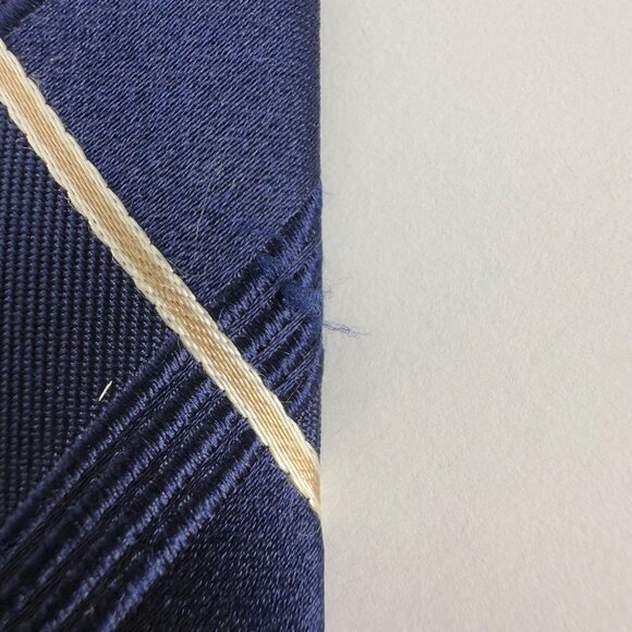 Michael Kors Navy & Beige Striped 100% Silk Tie - Picture 5 of 9